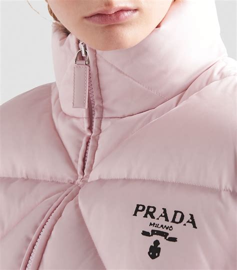 prada triangle puffer jacket|prada sleeveless puffer jacket.